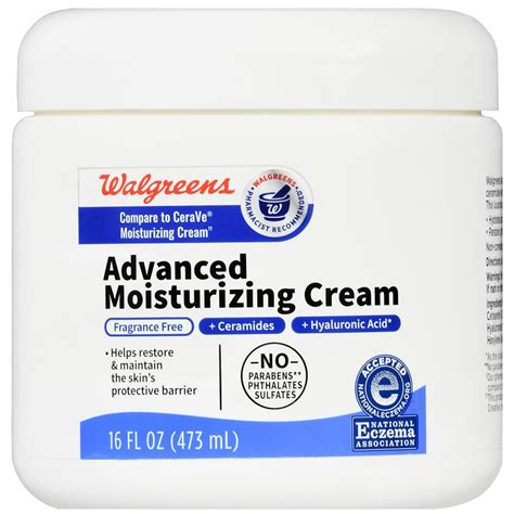 Walgreens Advanced Moisturizing Cream Fragrance Free Walgreens