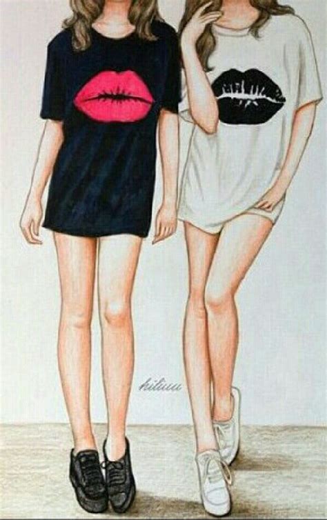 Bff ♥♡♥♡♥♡♥♡♥♡♥♡♥♡ On We Heart It Bff Drawings Drawings Of Friends Best Friend Drawings