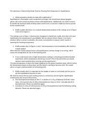 PreLab 1 Docx Pre Laboratory Determining Molar Mass By Freezing