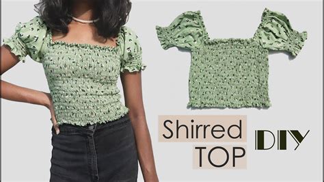 Diy Shirred Top Smocked Top How To Make Shirred Crop Top Shirring