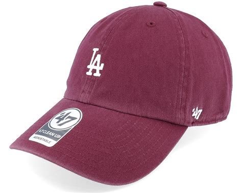 Los Angeles Dodgers Base Runner Clean Up Dark Maroon Dad Cap Brand