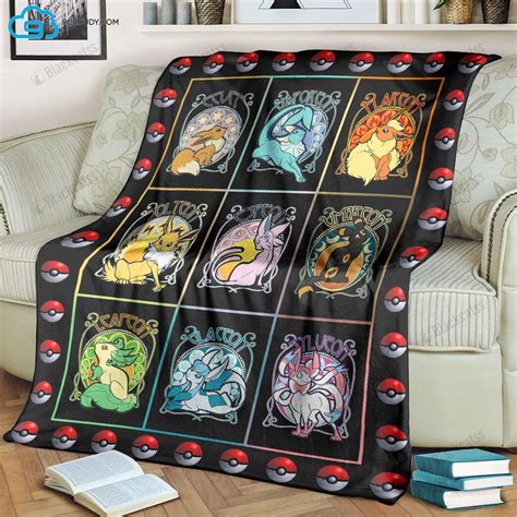 Anime Pokemon Eevee Eeveelutions Blanket Hot Sale 2024