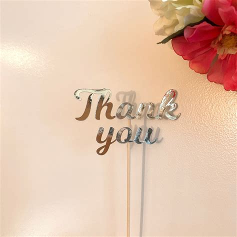 Thank You Cake Toppers Gold Foil Or Glitter Thank You Cake Etsy