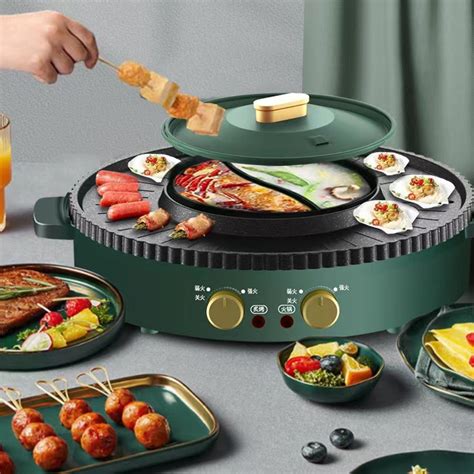 Electric Grill Indoor Hot Pot Multi Functional Non Stick Outdoor Korean Smokeless BBQ China