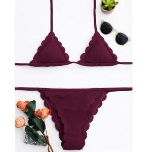 Swim Burgundy Triangle String Bikini Poshmark