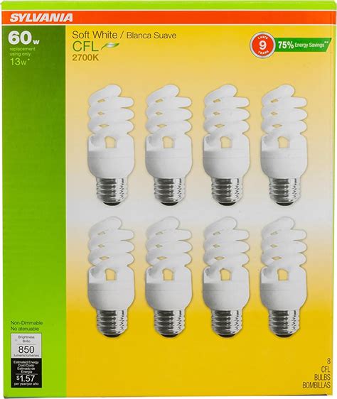 Amazon co jp Sylvania 13W CFL T2 スパイラル電球 60W相当 850ルーメン 2700K ソフトホワイト