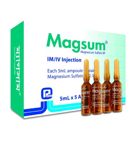 Magsum Im Iv Injection 5 Ml Ampoule