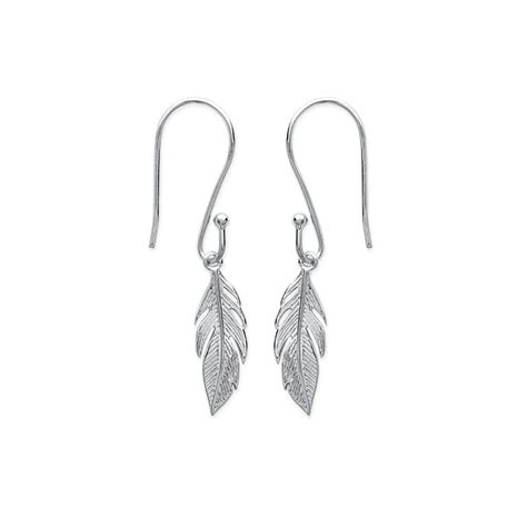 Boucles D Oreilles Plume En Argent Bijoux Argent