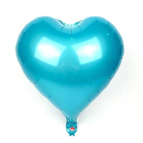 Balão de Coração Metalizado Azul Tiffany 45 Cm 50 Unidades no Elo7