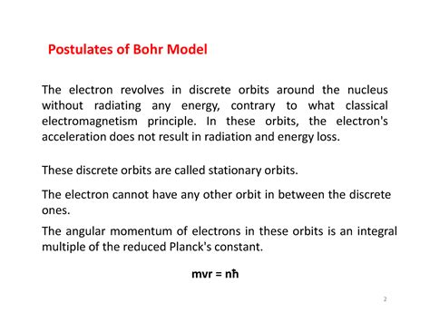 Physics Project Class 12 Bohrs Atomic Model Postulates Of Bohr Model The Electron Revolves In