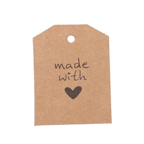 100pcs Made With Love Sign Paper Tag Wedding Party Grandado