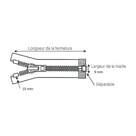 YKK Fermeture éclair injecté 9 mm chaine 10 mm pour bateau et auvent