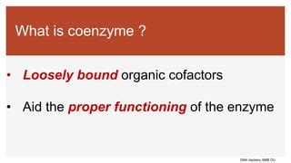 Coenzyme (Intro) | PPT | Free Download