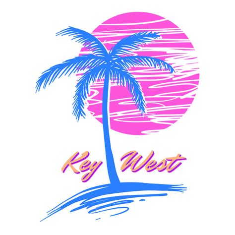 Key West Beach Retro 80s Vaporwave Synth Outrun Aesthetic Long Sleeve