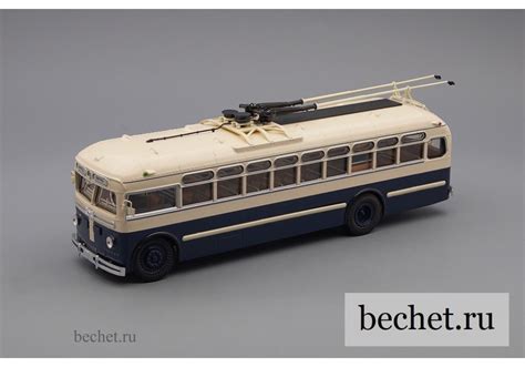 Масштабная модель МТБ 82Д троллейбус (1947-1951), бежево-синий 1:43 в ...