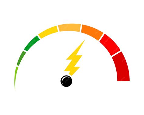 Premium Vector | Speedometer with lightning shape inside