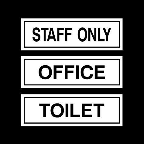 Staff Only Office Toilet Sign Sticker All Sizes Materials