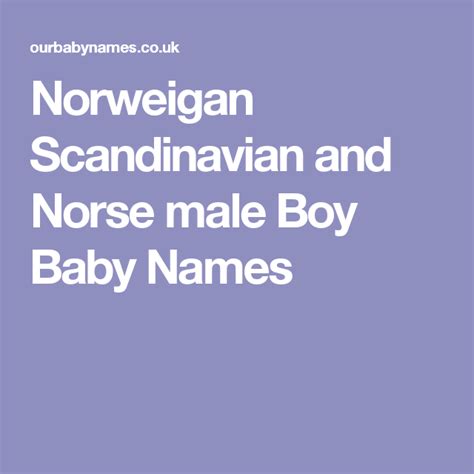 Norweigan Scandinavian and Norse male Boy Baby Names Bible Baby Names ...