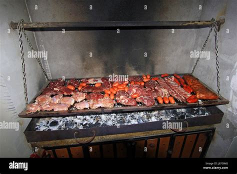 Typical argentinean parillada BBQ in Argentina or Chile Stock Photo - Alamy