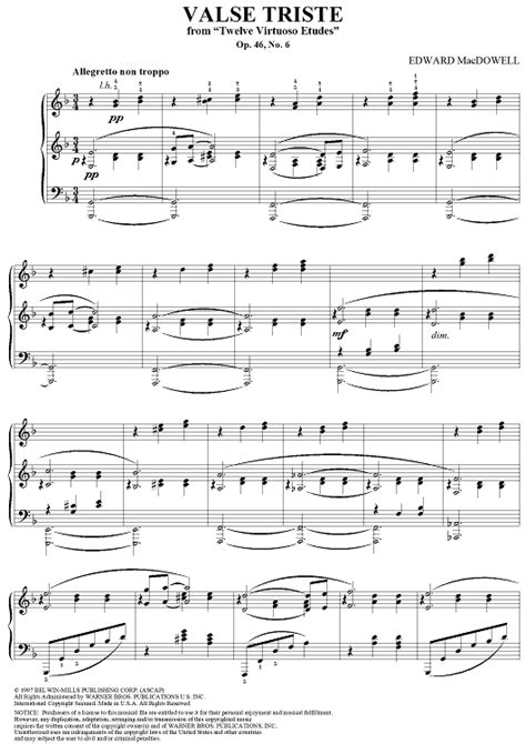 Valse Triste Sheet Music For Piano Solo Sheet Music Now