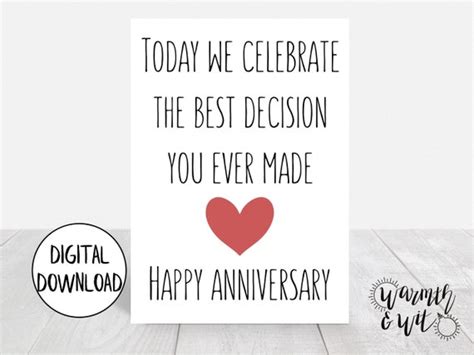 Printable Anniversary Card Funny Funny Anniversary Card For