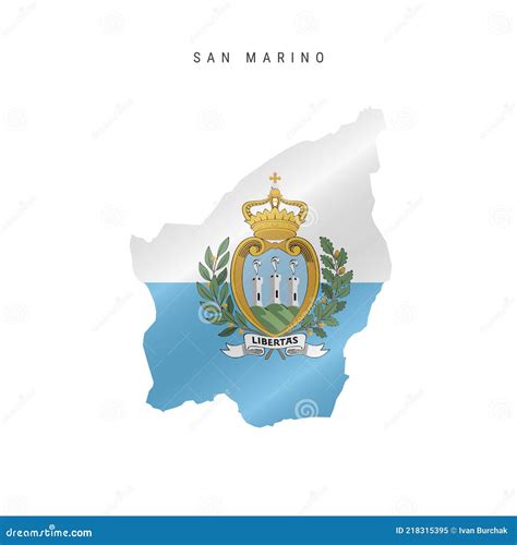 Waving Flag Map Of San Marino Vector Illustration Stock Vector