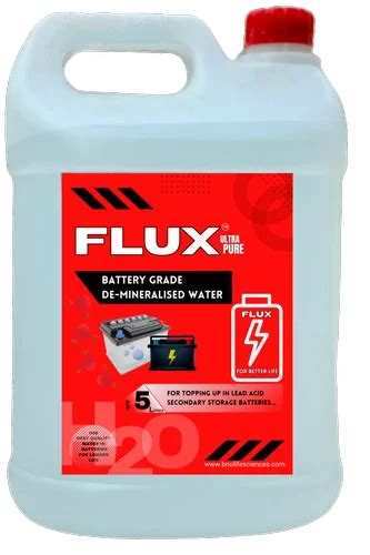 5 Litre Flux Ultra Pure Demineralised Water Battery Grade At ₹ 85