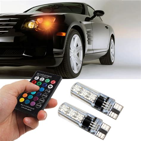 KEPUSI 2 Pieces T10 W5W LED Car Lights LED Bulbs RGB With Remote