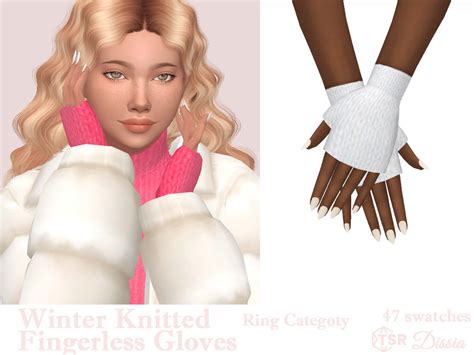 The Sims Resource Winter Knitted Fingerless Gloves Ring Category