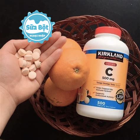 Viên nhai Kirkland Vitamin C 500mg chai 500 viên của Mỹ