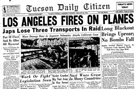 Tucson Daily Citizen: "Los Angeles Fires on Planes" | The UFO Database