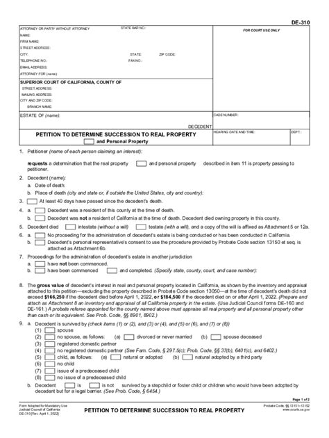 Fillable Online De Petition To Determine Succession To Real