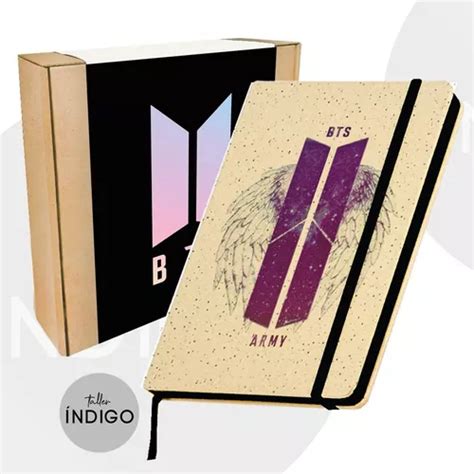 Libreta Bts Logo Personalizada Pasta Dura Artesanal Cuotas Sin Inter S