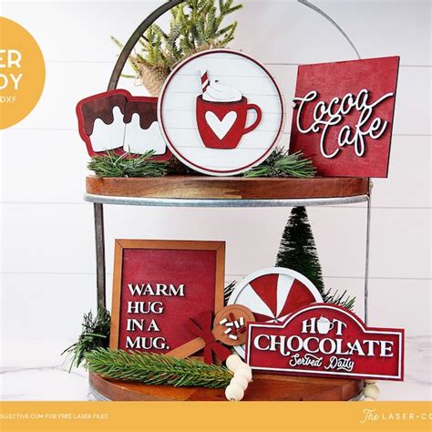 Hot Cocoa Tiered Tray Decor Etsy