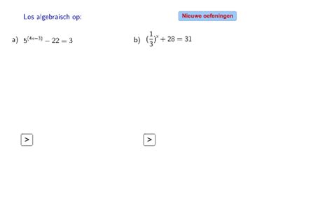 Exponentiele Vergelijking Algebraisch Oplossen Geogebra