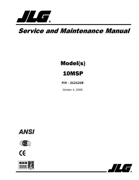 JLG Lift 10MSP Service Manual | Auto Repair Manual Forum - Heavy ...