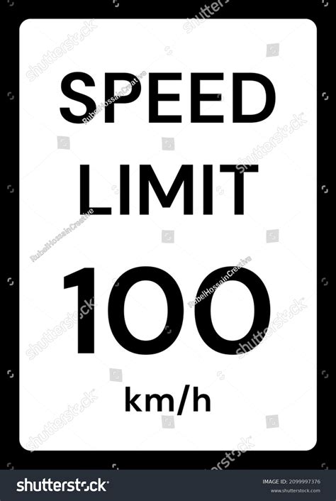 Speed Limit Kmh Traffic Sign Stock Vector Royalty Free