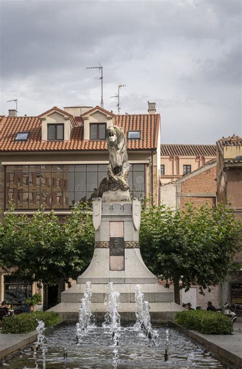 Lion Monument In Astorga Spain Editorial Photography Image Of City