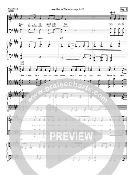 Here I Am To Worship Sheet Music Pdf Chris Tomlin Passion Praisecharts