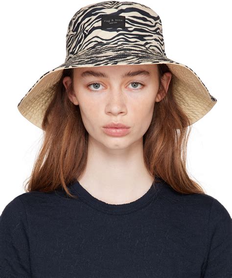 Rag And Bone Off White Reversible Addison Cruise Bucket Hat Rag And Bone