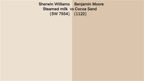 Sherwin Williams Steamed Milk Sw 7554 Vs Benjamin Moore Cocoa Sand