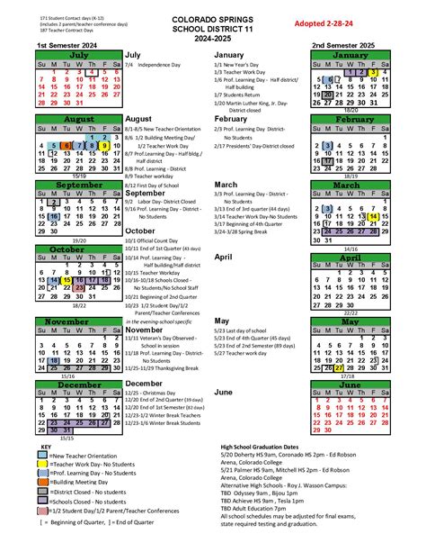 Colorado Springs School District 11 Calendar 2025-2026 - School Calendar Info