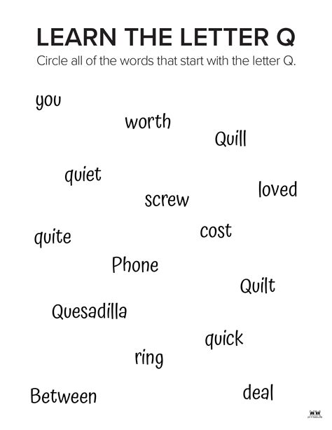 Letter Q Worksheets - 50 FREE Printables | Printabulls