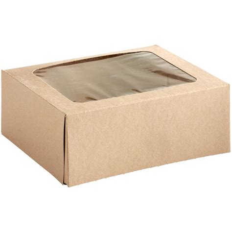 Baker S Mark 9 X 7 X 3 1 2 Kraft Auto Popup Window Bakery Box 10 Pack