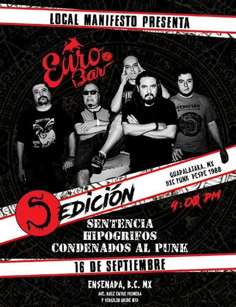 Ensenada Metal Underground Hardcore Punk y Poder Sedición en Ensenada el Próximo 16 de