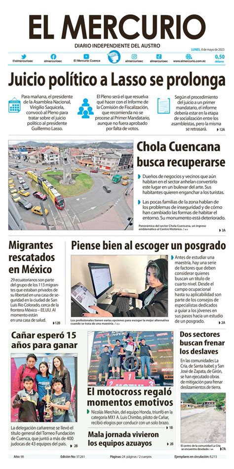 Diario El Mercurio On Twitter Portada Del Lunes De Mayo De