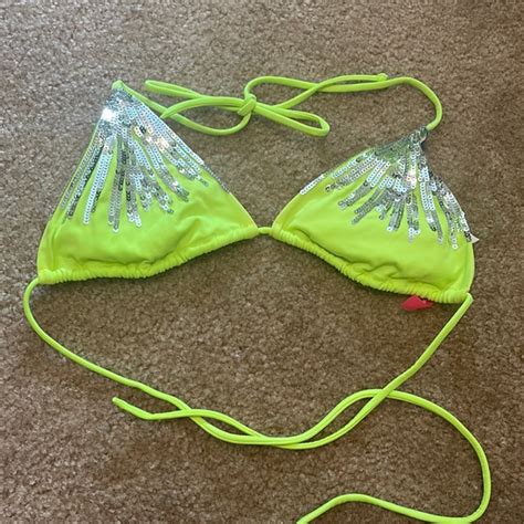 Victoria S Secret Swim Lime Green Sequin Bikini Swim Suit Victoria