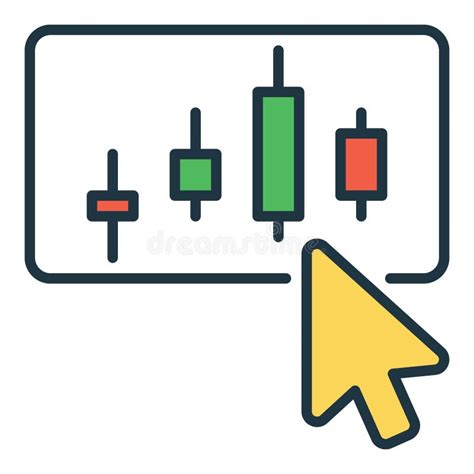 Candlestick Diagramm Mit Mauszeiger Vektorsymbol Stock Abbildung