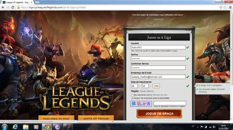 Como criar conta lol League of Legends Dicas Úteis Brasil