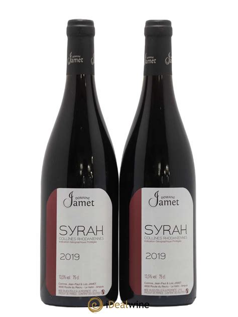 Acheter IGP Collines Rhodaniennes Syrah Jamet Domaine 2019 Lot 5505